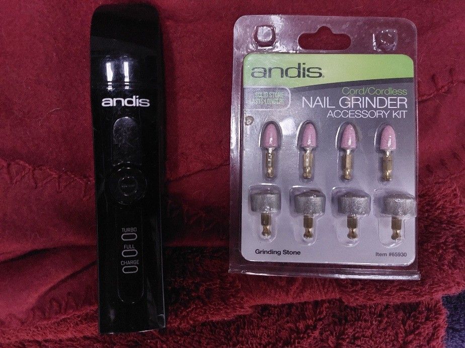Andis Pet Nail Grinder Rechargeable With Stone Replacement Heads