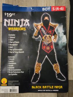 Ninja costume used size Kids small 4-6
