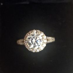 2 Carat GRA Moissanite Diamond 18k Gold Ring Energy Infused Intention