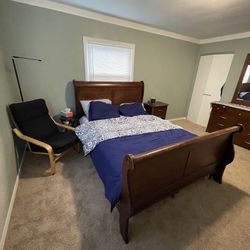 King bed with frame and bedroom set