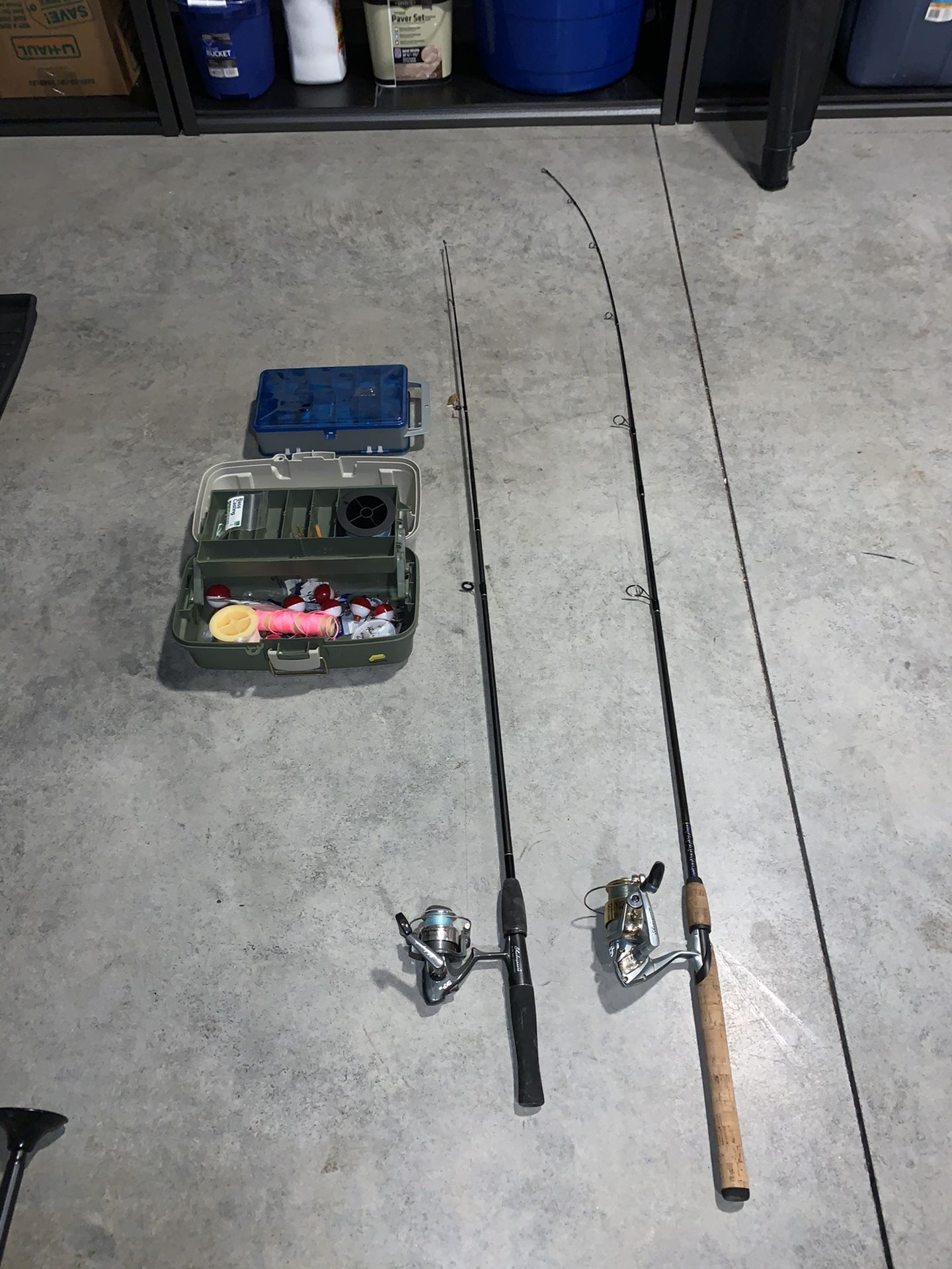 Fishing Poles, Reels, Tackle Boxes