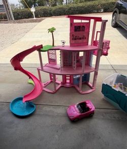 Barbie Dreamhouse with Pool Slide and Car