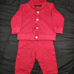 2 Piece Dark Red Outfit 3-6 Months