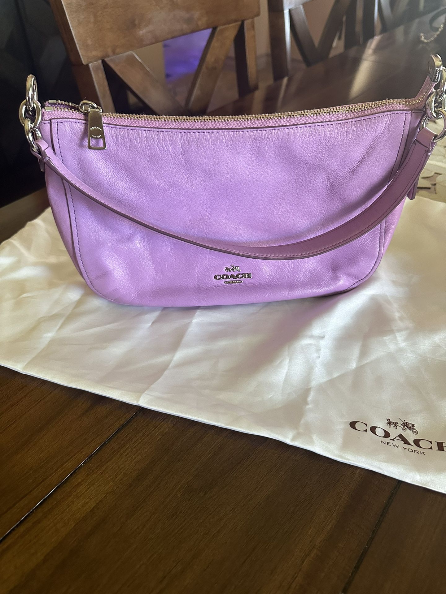 Purple Leather Coach Purse