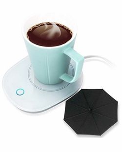 Mug Warmer Coffee Warmer with Automatic Shut Off to Keep Temperature Up to 131℉/ 55℃ with a Silicone Mug Cover Safely Use for Office/Home to Warm Cof