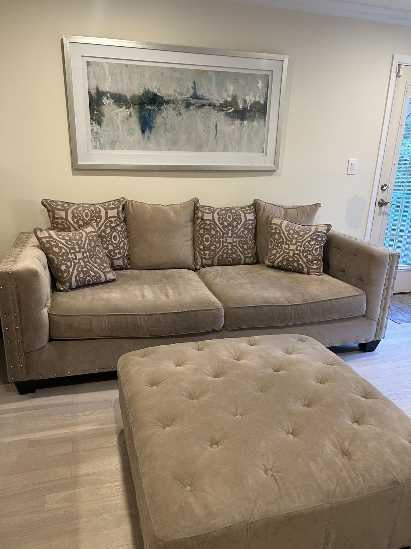 Full Living Room Set - Couches/Ottoman/End Table