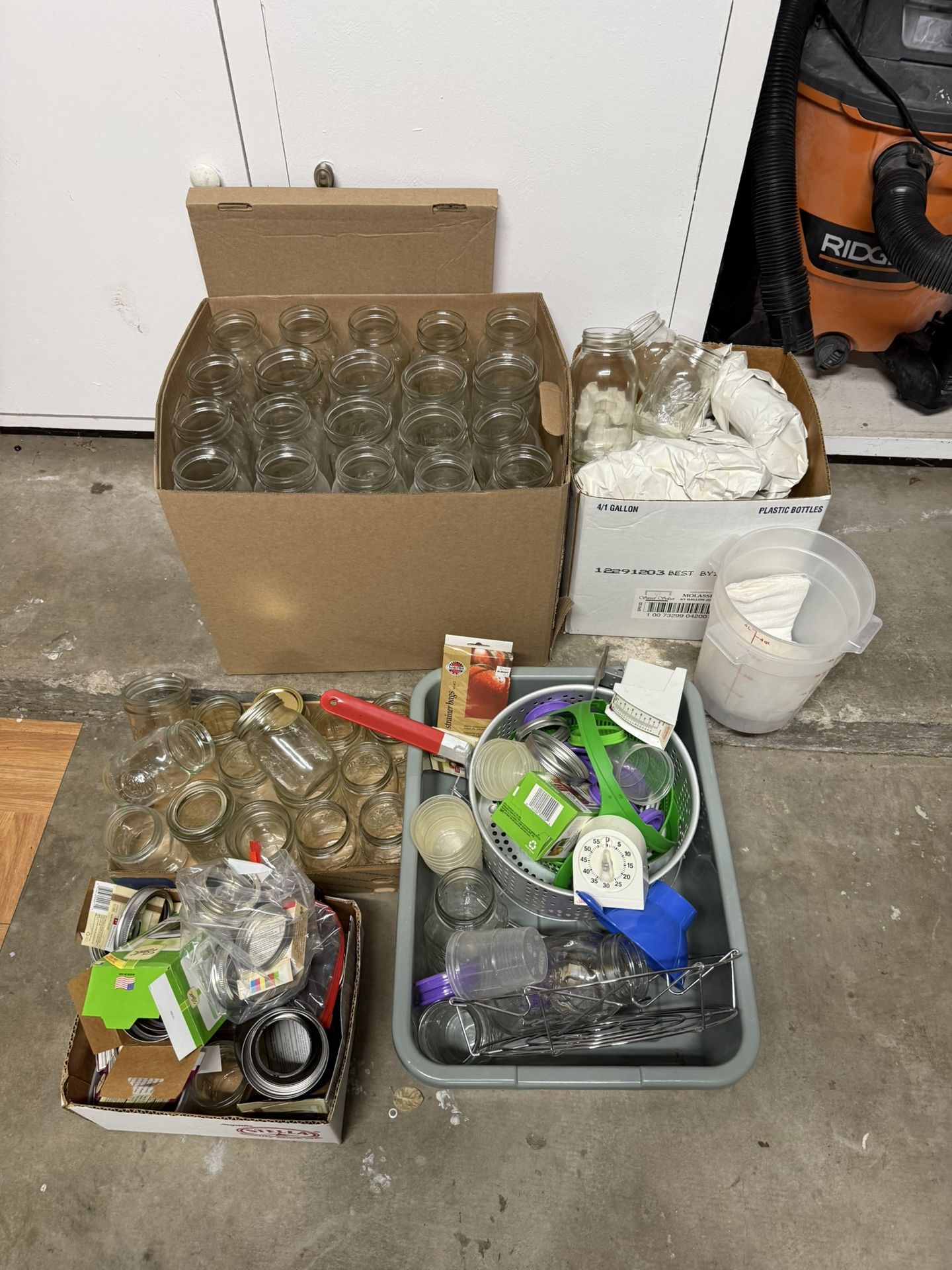 Large stock of canning supplies