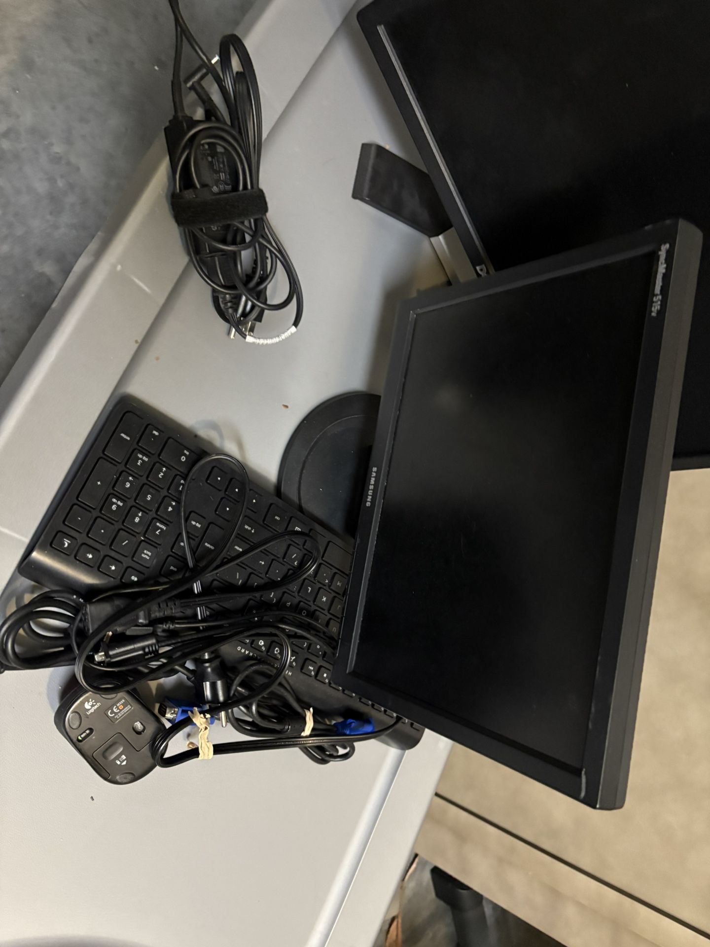 Two monitors a keyboard and a mouse