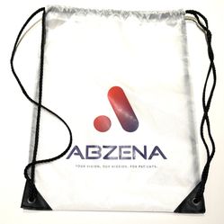 NEW! White Drawstring Bag Abzena Logo Gym/ Shoe Travel Bag 13" X 17"