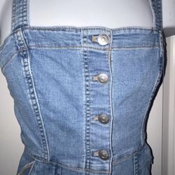 Denim Overall Dress Mini