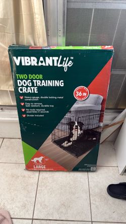 Vibrant life, wire, dog crate, double door, large