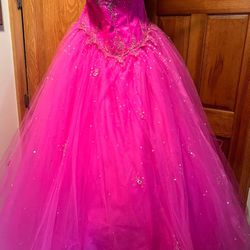 Princess Ballgown Pink Prom Formal Dress Corset