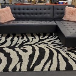 New Black Futon Sectional Sofa 