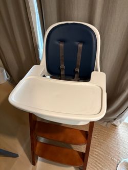 Navy and Walnut convertible high chair