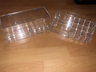 Set of 2 Lipstick Holders, Clear Acrylic Lipstick Organizer Display Stand Cosmetic Makeup Organizer for Lipstick, Brushes, Bottles, and More