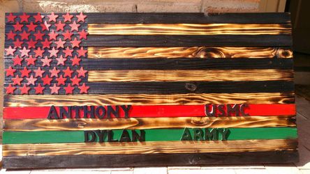 Custom american wood flags
