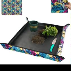Waterproof Potting Mat for Indoor Plant Transplanting - 29.5"x29.5" Colorful Lea