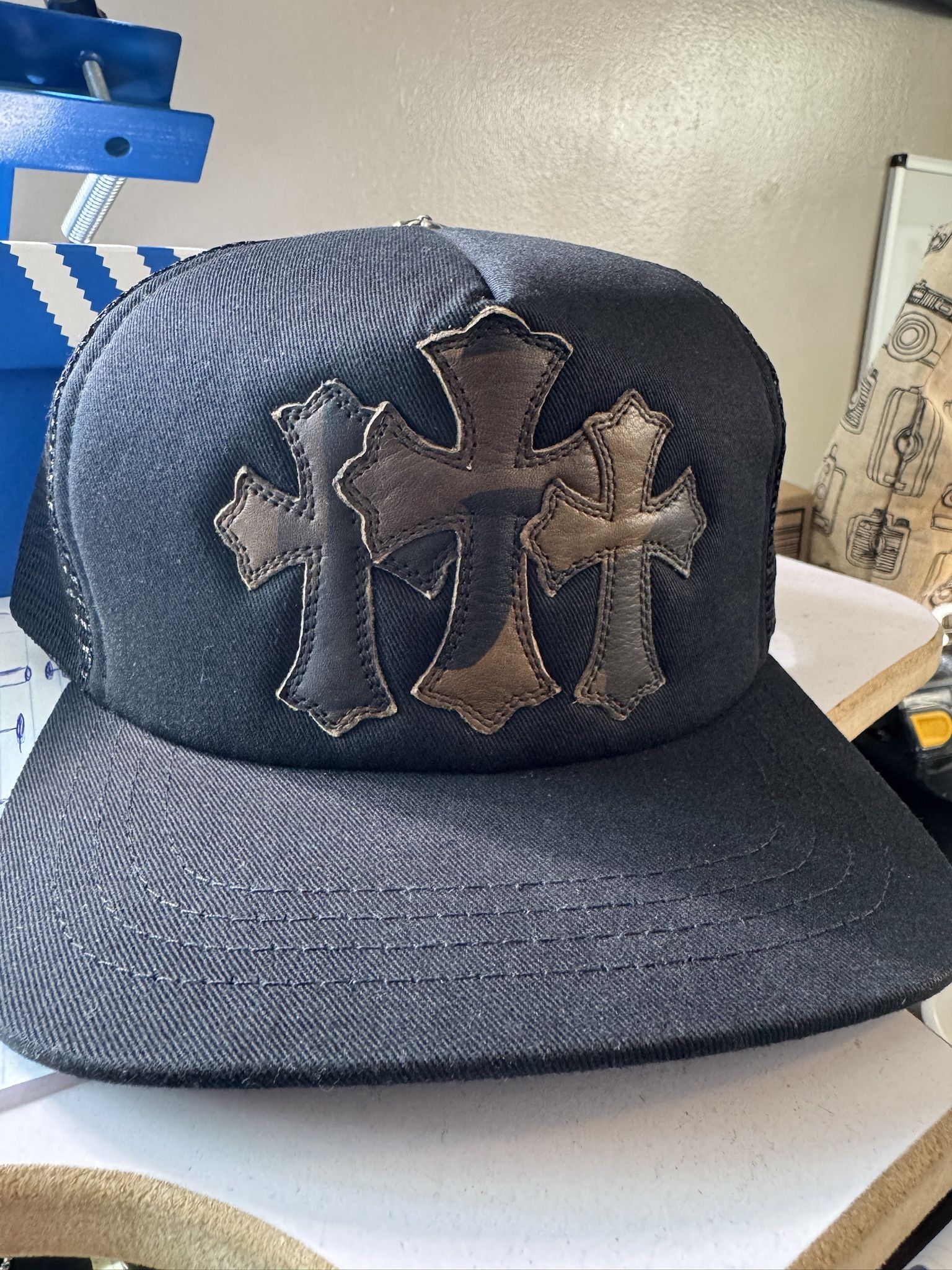 Chrome Hearts Camo Leather Patch Trucker 