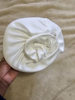 White Church Hat With Flower Detail