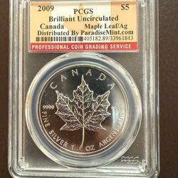 2009 1oz Canada Maple Leaf Silver Coin