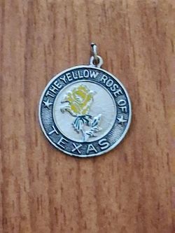Yellow Rose of Texas Round Charm Sterling 1990