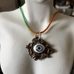 Glass Eye Over Brass Antique Items Hand Crafted By American Glass Artist G. Fone.