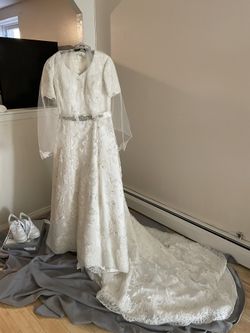 Hand Beaded Swarovski Crystals Wedding Gown