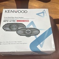 Open Box New KENWOOD Custom Fit 4-inch x 10-inch 160-Watt 2-Way Speaker System, KFC-415C