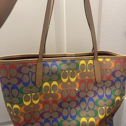 Rainbow Coach Tote