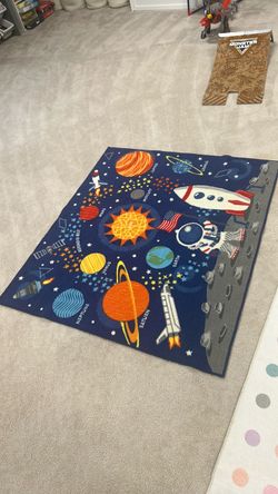 Space themed kids rug