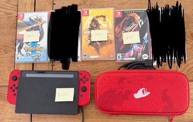 Nintendo Switch with Games and Carrying Case