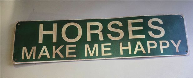 Horses Make Me Happy Metal Sign