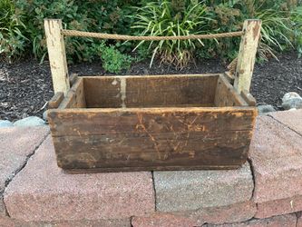Antique Wooden Tool Box Caddy, Planter, Primitive Perfect Patina
