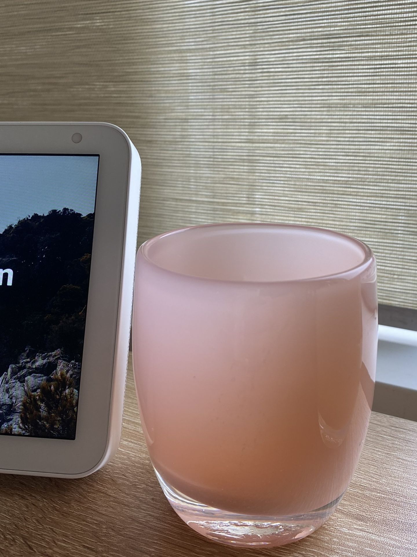 Pink Glassybaby With Box And Tea light