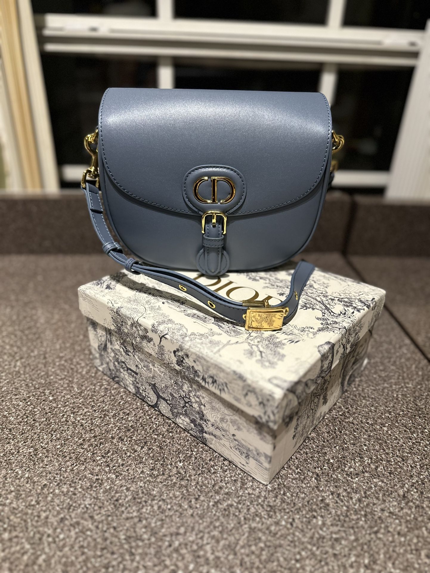 Christian Dior Bobby Bag Medium Denim Blue