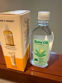 Brand new SheaMoisture Shampoo and Wash + Lotion Raw Shea Baby Gift Set - 2pc and baby oil