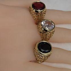 Men's Ring only the black one available 35$ 14K Gold Laminated Non Tarnish Excellent Quality