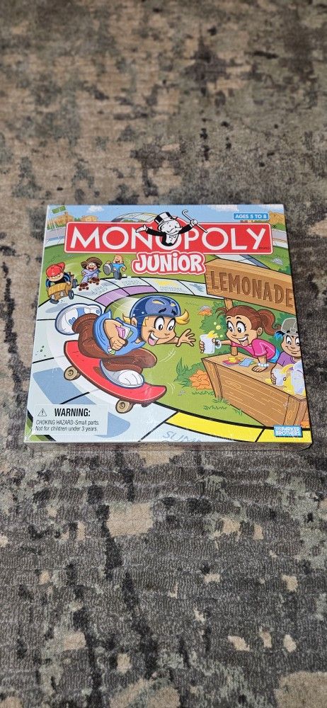 Monopoly Junior Board Game (2005) Lemonade Stand. Brand New & Factory Sealed!!