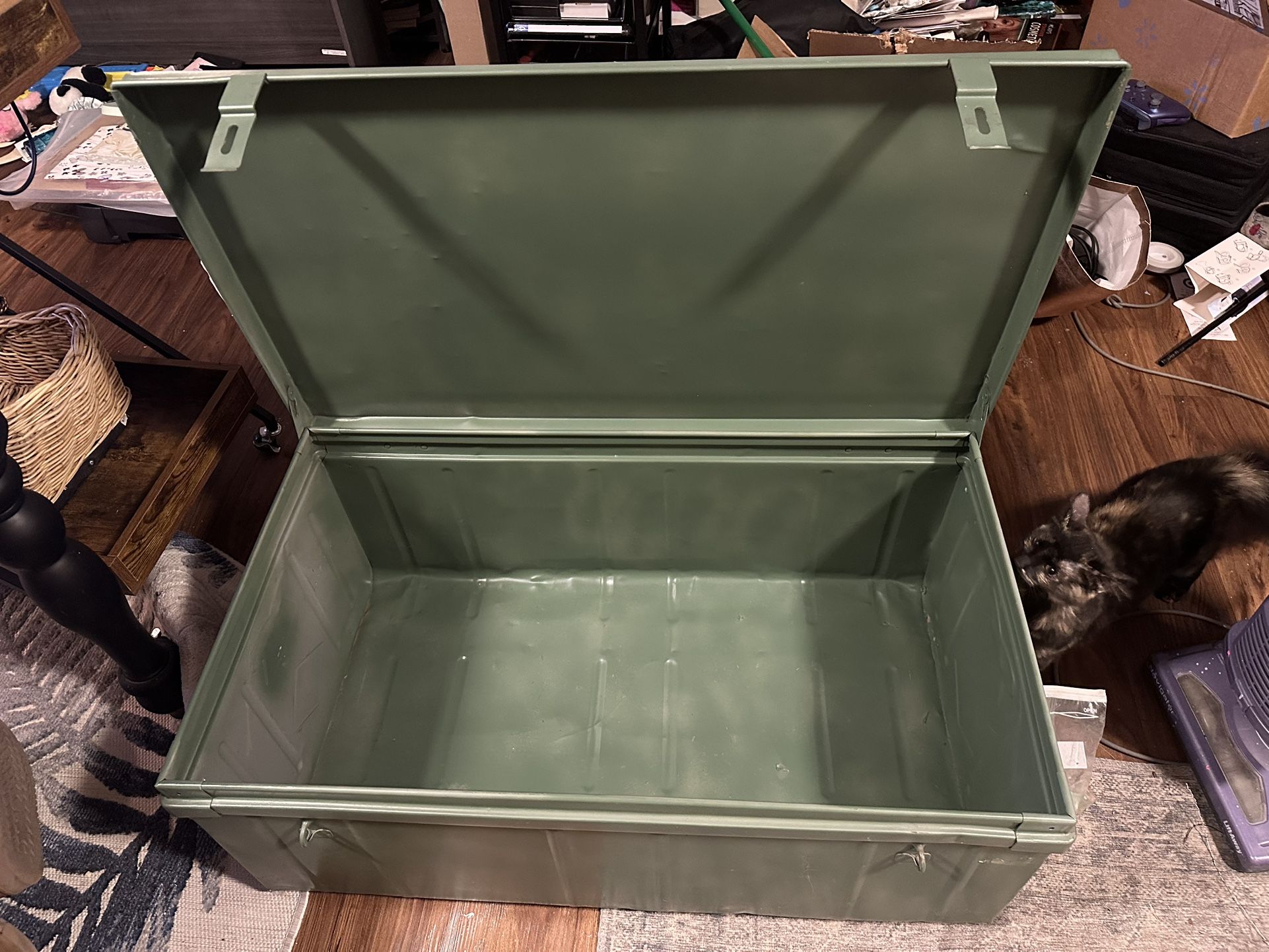 1920s Steel Shipping Luggage Trunk