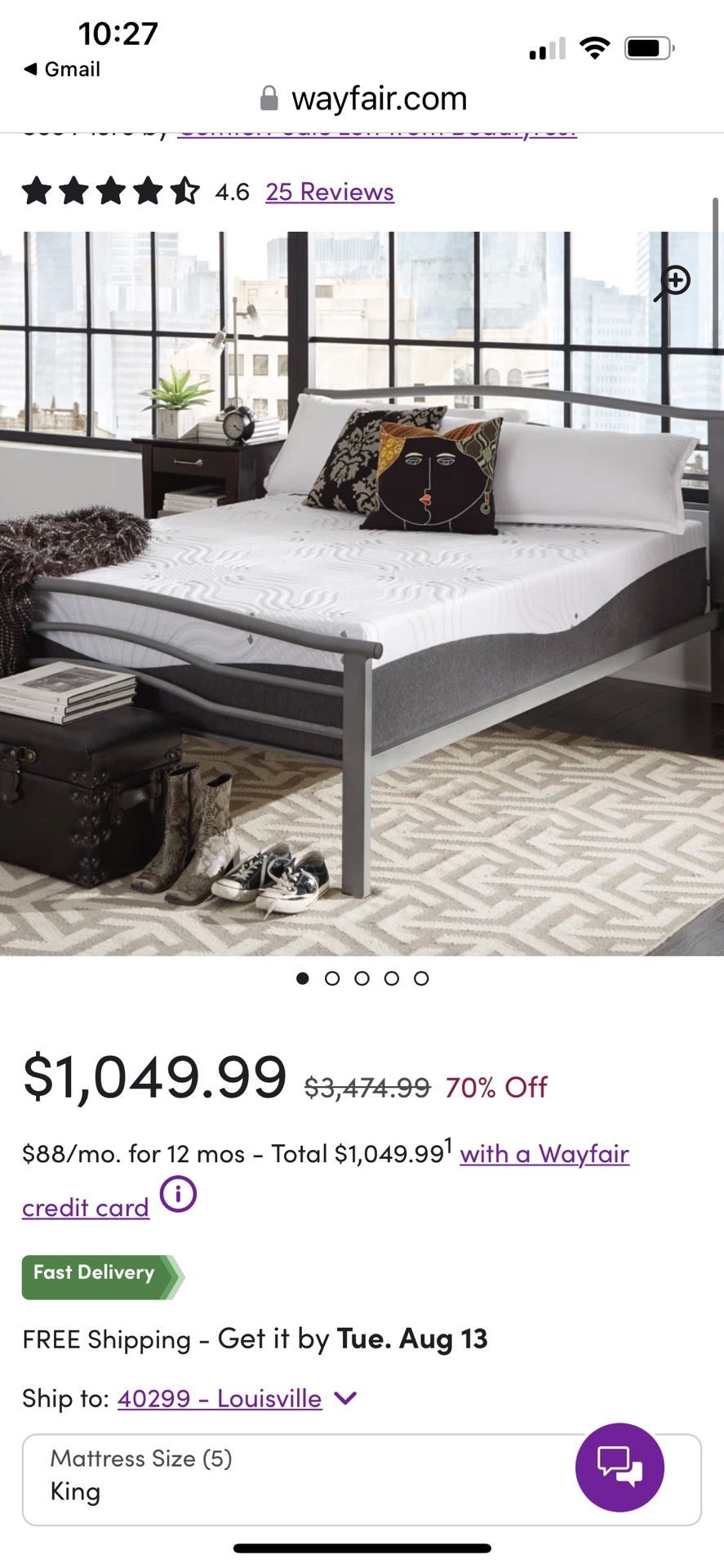 ComforPedic Loft from Beautyrest 10'' Firm Gel Memory Foam Mattress