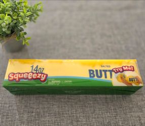 🌞 Sunny Days Squeeezy Squishy 14oz Butter Shape Fidget Toy 🧈