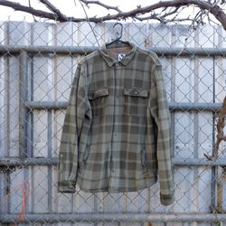 Green Voyager Fleece Button up Jacket