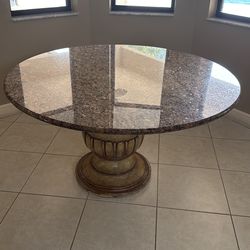 Round breakfast nook table.