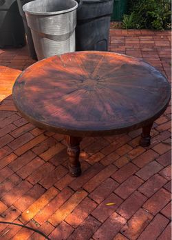 Wagon wheel coffee table