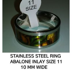 Abalone inlay ring Size 11