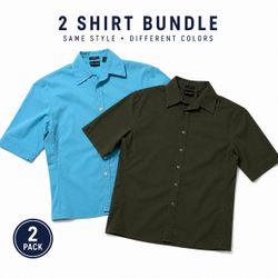 NY&Co Stretch Short Sleeve Button-Up Shirts Bundle