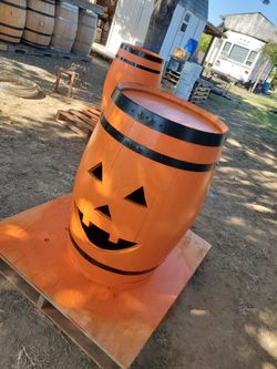 Halloween Pumpkin Wine Barrels 
