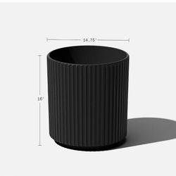 Series Round Planter for Porch, Patio, Backyard | Durable Plastic-Stone Composite Material | Modern Décor for Tall Plants, $40