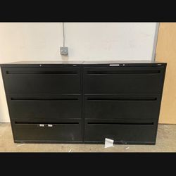  Hon 3 drawer lateral 36 inch file cabinet metal nice black office home garage st - $110 (Houston)