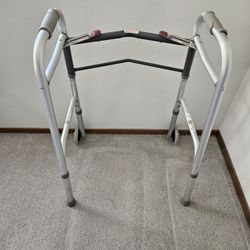 walker-Drive Medical- 19" Deluxe Two Button Folding w/rolling Wheels